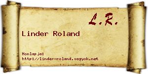 Linder Roland névjegykártya
